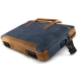 Сумка шкіряна для ноутбука синя 15,6 ', MacBook 16' Tom Stone  7171 BL-R - мініатюра 3
