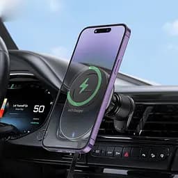 Автотримач з БЗП Hoco HW12 Guardian magnetic (air outlet) Black / Gray - мініатюра 8
