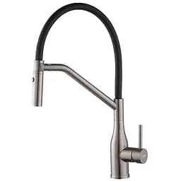 Смеситель для кухни Koer KI-70026-07 с черным силиконовым изливом KR5211 Графит