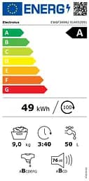Electrolux Пральна машина Electrolux фронтальна, 9кг, 1400, A, 66см, дисплей, інвертор, білий - мініатюра 9