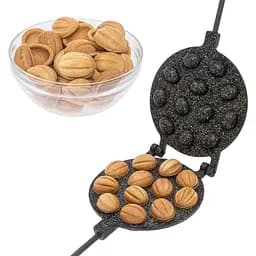 Орешница форма для выпечки печенья в виде орешков с антипригарным гранитным покрытием на 12 орехов, ХЕАЗ Черный 86263