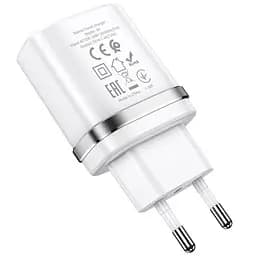 Мережевий зарядний пристрій Hoco N1, 12W 2.4 A з USB-роз'ємом і кабелем Type-C у комплекті білий - мініатюра 4