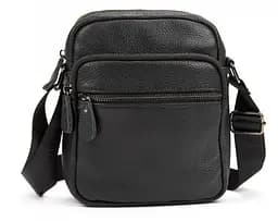 Чоловіча шкіряна сумка планшетка Tiding Bag Чорна