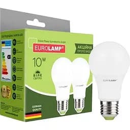 Светодиодная лампа Eurolamp LED Ecological Series, A60, 10W, E27, 4000K, 2 шт. (MLP-LED-A60-10274(E))