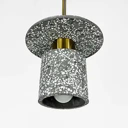 Підвіс Terrazzo Cylinder із сірим бетонним плафоном 20 см в стилі Ар-деко Line.F MJ 162-200 BK - мініатюра 6
