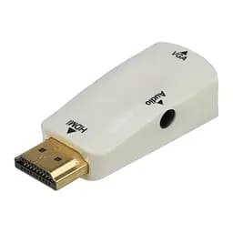 Адаптер перехідник HDMI VGA F + AUX 3.5 білий - мініатюра 2