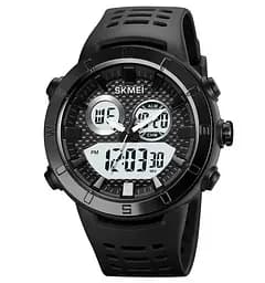Годинник чоловічий наручний спортивний Skmei 2014 (Чорний з білим)