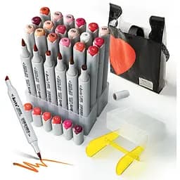 Спиртовые маркеры Arrtx OROS ASM-03RD 24 цветов, красные оттенки.