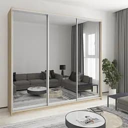 Шкаф-купе трехдверный MebelStar Комбо AL 3 Зеркала 260x45x240 см Дуб сонома (MBS-2198)