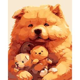 Набор для росписи по номерам Strateg Рыжий пес на черном фоне 40 х 50 см (AH1222-17)