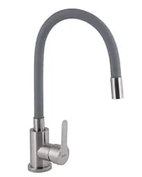 Змішувач для кухні Brinex Pure 015F3 з гнучким виливом Nickel/Grey BRIPUR015F3NKG