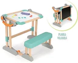 Дерев'яна парта-трансформер Smoby з двосторонньою дошкою й аксесуарами (420301) - мініатюра 2