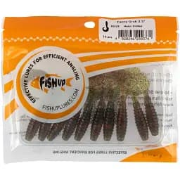 Силікон FishUP Fancy Grub 2.5" #019 - Motor Oil/Red (10 шт/уп) - мініатюра 2