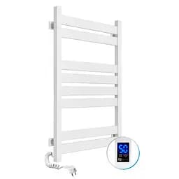 Електрична рушникосушка Navin Largo 500x800 Sensor лівобічна з таймером, білий оксамит 12-844153-5080, Білий матовий, Ліве, Електронний