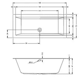 Ванна акрилова Rho Lugo 160x70 BT0700500000000 Білий - мініатюра 2