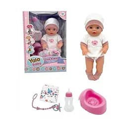 Пупс интерактивный Yala Baby, YL2440A-H/YL2440A-J, 40 см, с аксессуарами, горшок, моргает глазами (в ассортименте)