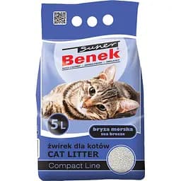 Бентонитовый наполнитель для кошачьего туалета Super Benek Compact Line Sea Breeze 5 л