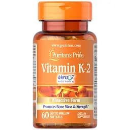 Вітаміни Puritans Pride Vitamin K-2 Mena Q7, 50 мкг 60 капсул
