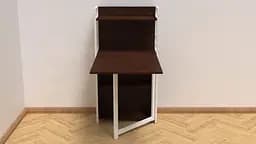 Стіл книжка з етажеркою Практик 1 Ferrum-decor 1200x640x990 Білий метал ДСП Венге Магія 16 мм (FRD-105390) - мініатюра 4