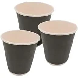 Стакан бумажный двухслойный черный 175 мл 20 шт.