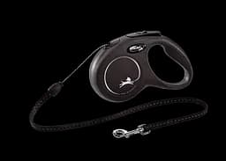 Повідець-рулетка Flexi Classic S, для собак до 12 кг, трос 5 м, чорний (CL10C5.251.S.20)