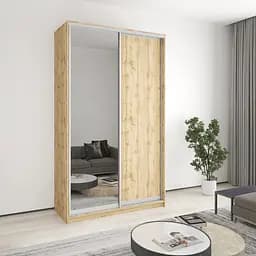 Шкаф-купе двухдверный MebelStar Стандарт AL ДСП/Зеркало 140x60x240 см Дуб тахо (MBS-3784)