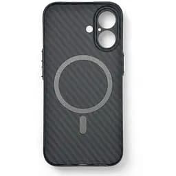 Чохол-накладка BeCover Carbonite Case (MagSafe) для Apple iPhone 16 Black (712067) - мініатюра 2