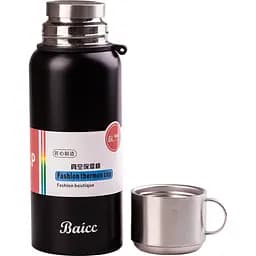 Термос Baicc 1,2 л з клапаном і чашкою, чорний Happy Life HPGM8826 - мініатюра 2