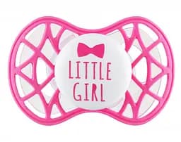 Силиконовая симметричная пустышка Nuvita Air55 Cool Little Girl, 6-12 мес., фуксия (NV7085SI)