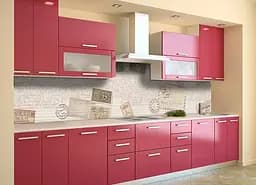 Кухонний фартух Поштова марка вінілова наклейка ПВХ вінтаж абстракція бежевий 60х250 см Happy Pocket Z180872