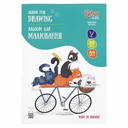 Альбом-склейка для малювання Cats on a Вicycle А4 100г/м2 30л ROSA Kids