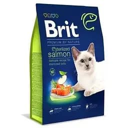 Сухой корм Brit Premium Cat Nature Sterilized Salmon для стерилизованных кошек с лососем 8 кг