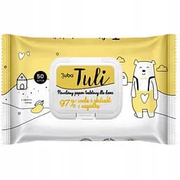 Дитячий вологий туалетний папір Luba Tuli з клапаном 97% води й екстракт календули 50 шт.