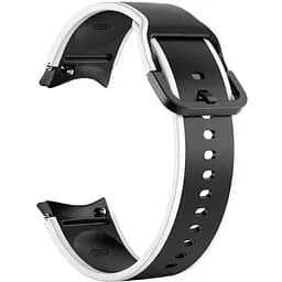 Ремінець для Samsung Galaxy Watch 4 Classic 46mm - чорно-білий ширина кріплення 20мм силікон розмір L Watchbands Double Line (W12-6WB40011930)