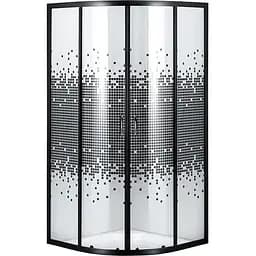 Душевая кабина Bravo полукруглая без поддона Wisla N90TB.Mosaic 1 уп., черный матовый, интимато