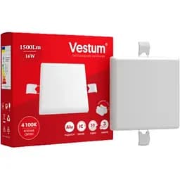 Квадратный светодиодный встраиваемый светильник Vestum «без рамки» 16W 4100K 1-VS-5513