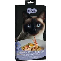 Ласощі кремові для котів Mavsy у вигляді рамену з креветками в лляному соусі та перепелиним яйцем 15 г