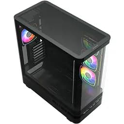 Корпус ModeCom VOLCANO AQ200 ARGB MIDI FRONT LCD 4x120mm fans BLACK без БЖ ATX - мініатюра 9