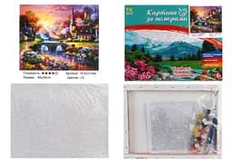 Набір для розпису по номерах Казкові будиночки, TK Group, 30x40 см, 31666