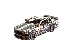 Дерев'яний 3D конструктор Muscle car GT, Puzzleоk (Puz-00639), 162 дет. (біла) - мініатюра 3