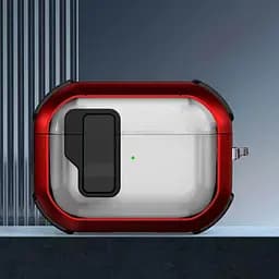 Футляр протиударний Locking Button для навушників Airpods Pro 2 / Pro Red - мініатюра 2
