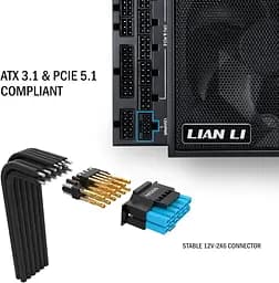 Блок живлення Lian Li EDGE1000, 80 Plus Platinum, Black, EU Cord (G9P.EG1000.BE00.EU) - мініатюра 2