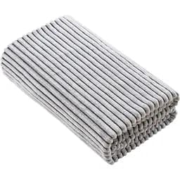 Плед Love You флис полоска 200х220 см серый (8272)