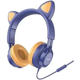 Проводные накладные наушники Hoco W36, 3.5mm, 1.2m, Синий