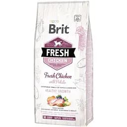 Сухой корм для щенков всех пород Brit Fresh Chicken&Potato Puppy с курицей и картофелем 12 кг