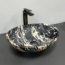 Умивальник VBI Parma black opal накладний VBI-011008, Чорний - мініатюра 3