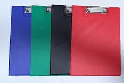 Клипборд ПВХ 0321, планшет книжка А4 / А3 с зажимом, бумвенил, в пакете (8058778152454) МИКС