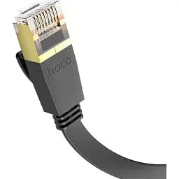 Патч-корд Hoco US07 General Cat 6 U/UTP Pure Copper Flat Network Cable 10m Black (780713) [149275] - мініатюра 3