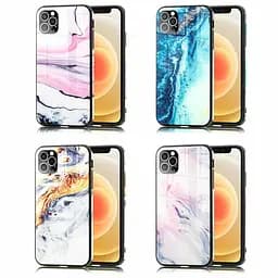 Чехол Nalia из закаленного стекла для iPhone 12 Pro Max, жесткий чехол-бампер с мраморным дизайном