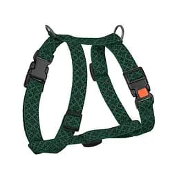Шлея для собак Н-подібна Барксі патріотична 20 мм Вишиванка зелена